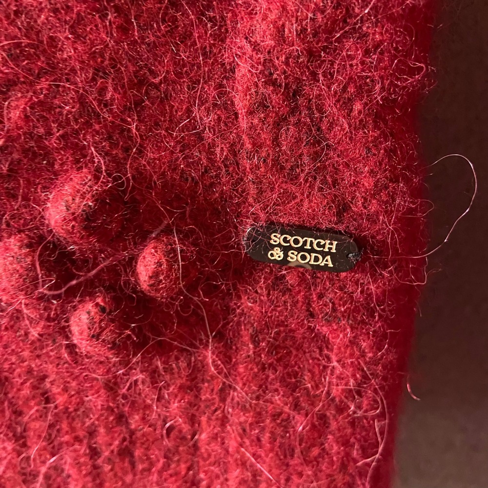 Scotch & Soda Fair Isle Alpaca Wool Sweater Red XS floral fisherman cottagecore - Picture 2 of 7